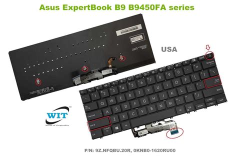 Laptop Internal Keyboard For Asus ExpertBook B9 B9450FA Series US