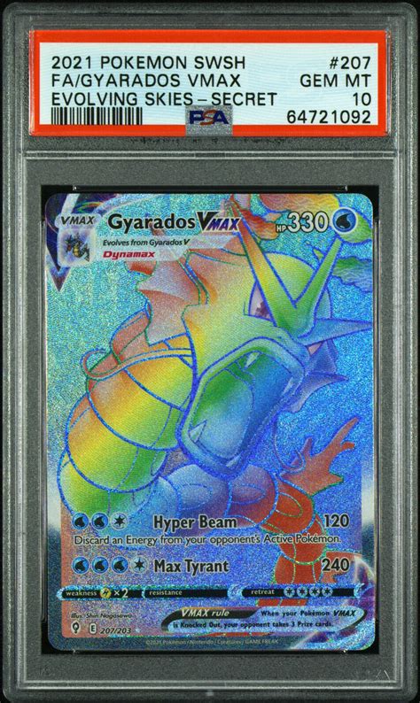 Gyarados Vmax Secret Rare Full Art Pokemon Card Evolving Skies Psa