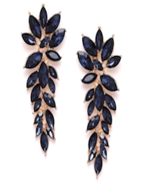 Buy YouBella Women Navy Blue Drop Earrings Earrings For Women