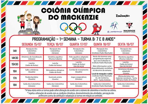 Programa O Da Col Nia De F Rias Mackenzie Esporte Clube