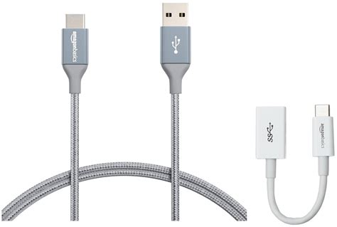 Amazon Basics Double Braided Nylon Usb Type C To Type A Male Cable