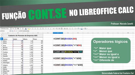 Cont Se Libreoffice Calc Como Utilizar A Fun O Cont Se Aprenda A