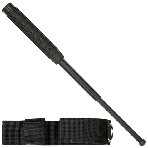 16 Inch Police Baton Telescoping With Pouch Rubber Grip 16e