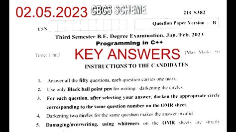 Cs Key Answers Vtu Aec Programming In C Rd Sem Youtube