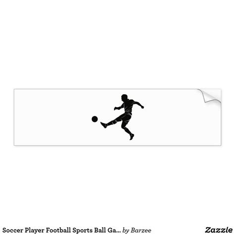 Soccer Player Football Sports Ball Game Kick Bumper Sticker Bumper