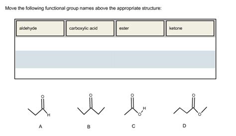 Solved Move The Following Functional Group Names Above The