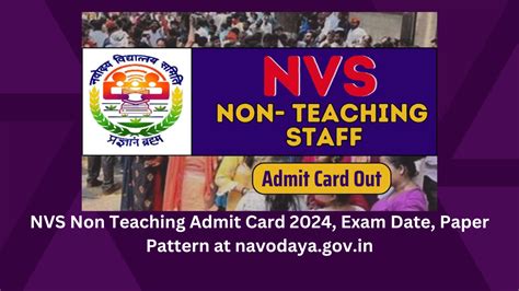 nvs  teaching admit card  exam date paper pattern  navodaya
