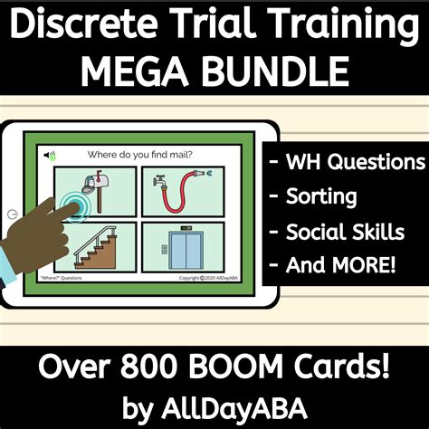 Discrete Trial Training Mega Bundle Dtt For Aba Boom Cards