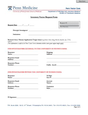 Fillable Online Med Upenn Print Form Penn Medicine University Of