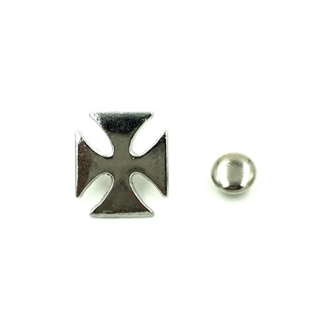 Sets Wholesale Punk Cross Spike Studs Spots Garment Rivets Silver