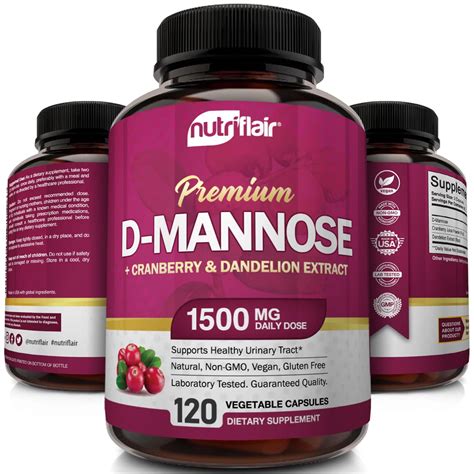 Nutriflair D Mannose Urinary Tract Health Supplement With Cranberry And