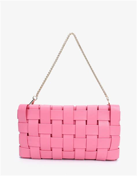 Lindy Woven Clutch Small Pink Remireid