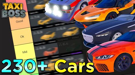 Ranking EVERY Taxi Boss cars in Tier List 2025 (Roblox Taxi Boss ...