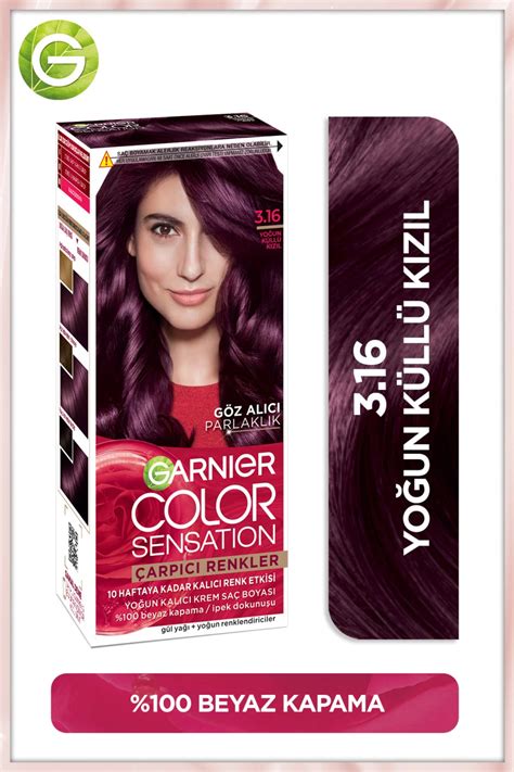 Kızıl Garnier Çarpıcı Renkler 3 16 Yoğun Küllü Kızıl 232811 74 99 TL