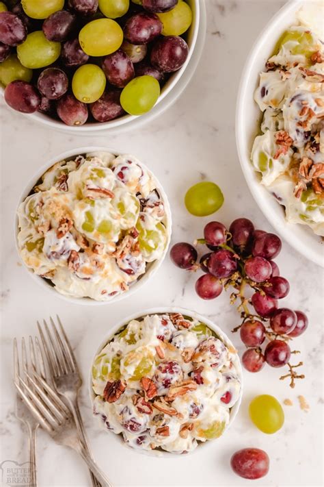 Rich And Creamy Grape Salad Butter With A Side Of Bread