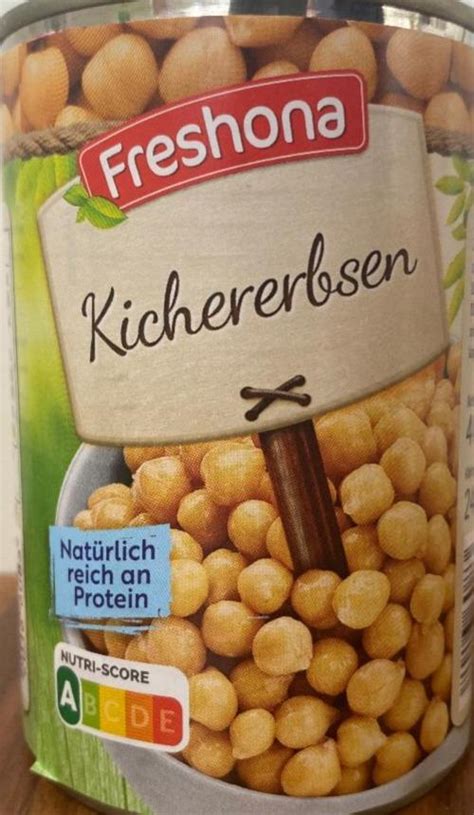 Kichererbsen Freshona Kalorie Kj A Nutri N Hodnoty