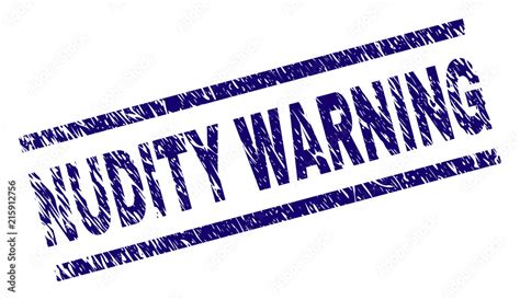 NUDITY WARNING Seal Print With Scratced Style Blue Vector Rubber Print