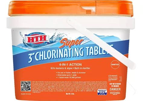 Hth 42043 Super 3 Chlorinating Tablets Swimming Pool Chlorin Envío gratis