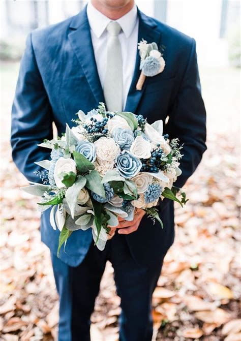 20 Beautiful Dusty Blue Bouquet For Your Wedding Day Weddingtopia