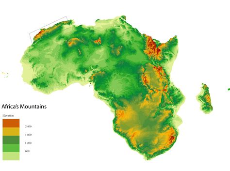 Africa Map Showing Mountains