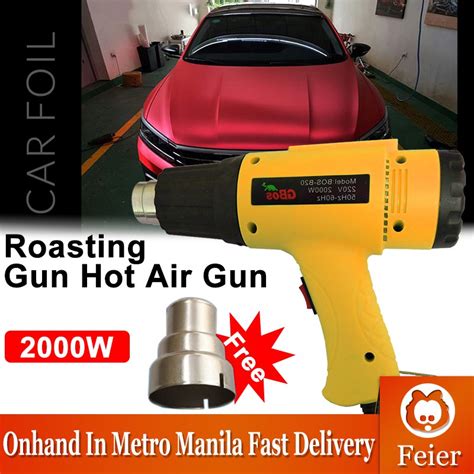 Ready StockLCD Display Hot Air Gun Temperature Adjustable Heat Gun 4PC Nozzles For Heat Shrink