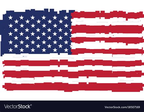 Pixelated Flag Of The United States Of America Vector Image