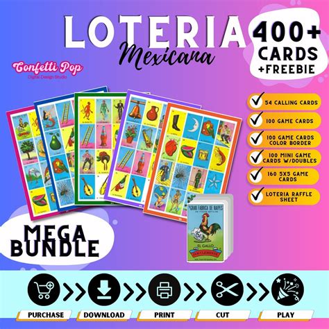 Digital Printable Mexican Loteria Game Mega Bundle Pdf Classic Edition