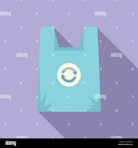 Recycle Bag Icon Flat Vector Eco Waste Biodegradable Plastic Stock