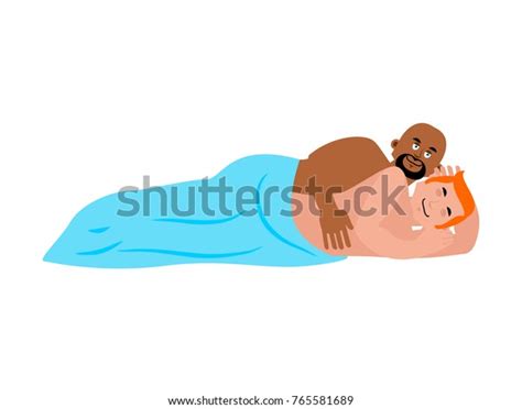 Gay Bed Homosexuals Asleep Guys Under Stock Vector Royalty Free 765581689