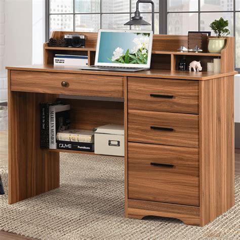 Buy Computer Desk With 4 Drawers And Hutch Office Desk With File