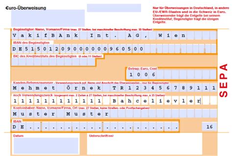 Türkei Überweisung VakifBank