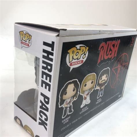 Funko Pop Rush Band Set Geddy Lee Alex Lifeson Neil Peart 3 Pack Used