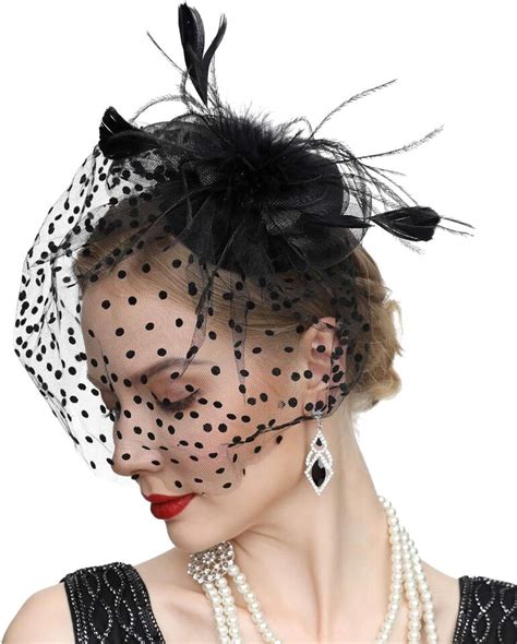 Cizoe Fascinator Hats For Women 20s 50s Vintage Pillbox Hat One Size 2