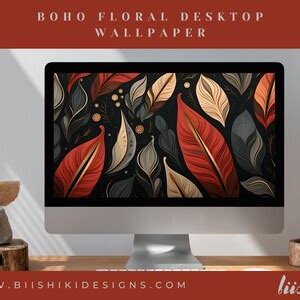 Boho Desktop Wallpaper, Floral Wallpaper, MacBook Wallpaper, Laptop ...