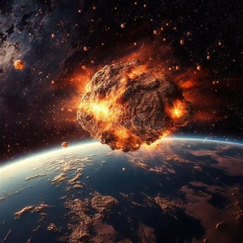 Burning Asteroid Hitting Earth Stock Illustrations 51 Burning