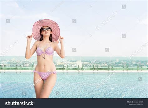 Asian Sexy Woman Bikini Posing Smiling Stock Photo 1102347194 Shutterstock