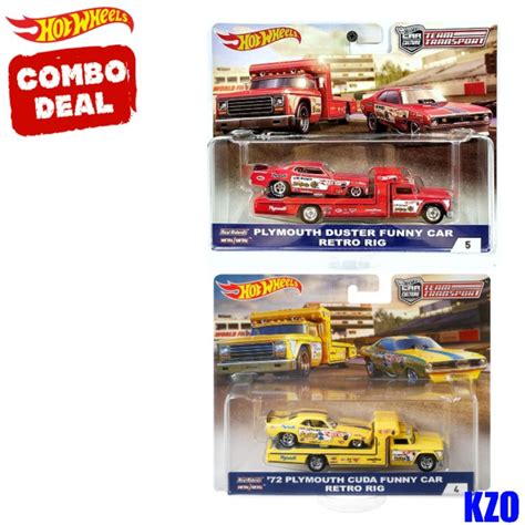 Hot Wheels Team Transport Plymouth Cuda Funny Car Plymouth Duster Funny Car Snake Mongoose