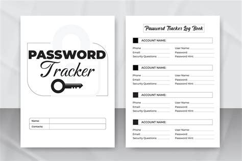 Password Tracker Logbook Template To Organize Your Password Notebook With Kdp Interior Design