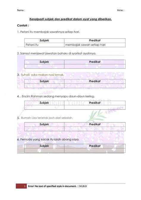 Ayat Tunggal Bahasa Melayu Bm Activity Live Worksheets