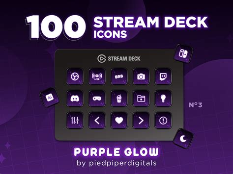 Purple Glow Stars Stream Deck Icon Set Icons For Elgato Stream Deck