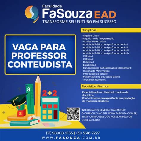 Professor Conteudista Vagas