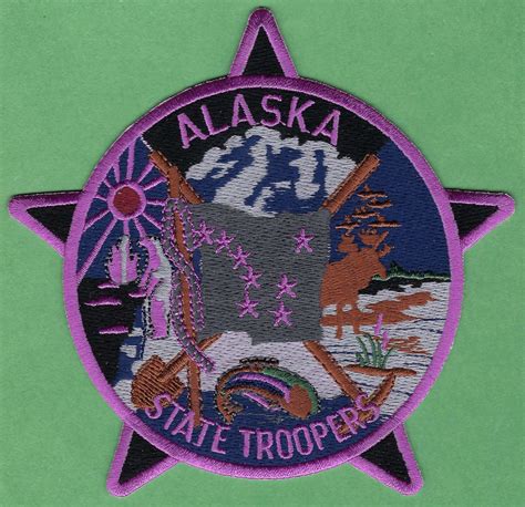 Alaska State Trooper Police Patch Pink