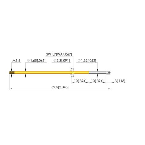 Spring-loaded test probe GKS-204 224 200 R 3010 M Item | INGUN