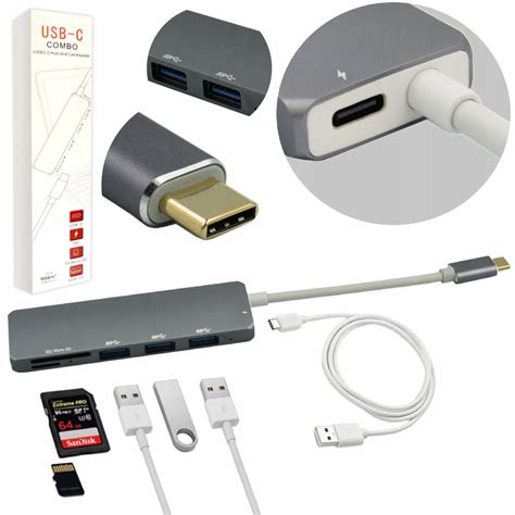 ROZGAŁĘŹNIK HUB ADAPTER 6W1 USB C SD 3XUSB NOWY Inna marka Sklep