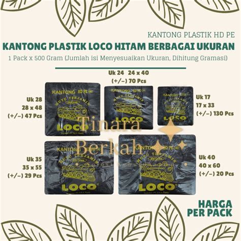 Jual Kantong Plastik Kresek HD PE LOCO Hitam Tebal Plastik Packing