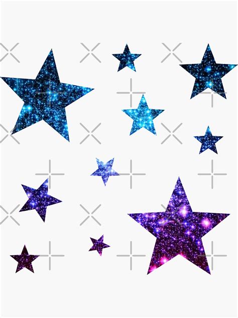 Teal Purple Ombre Faux Glitter Stars Sticker For Sale By Felicity K Redbubble