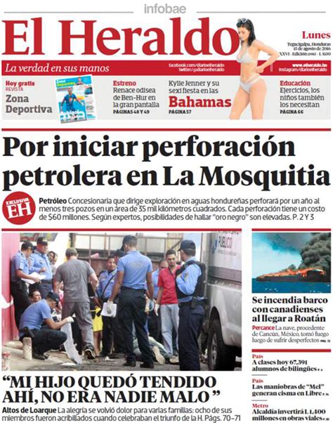 El Heraldo Honduras Lunes 15 De Agosto De 2016 Infobae