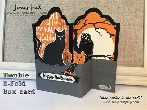 Halloween Double Z Fold Box card - Jenny Hall Design | Halloween cards handmade, Halloween pop ...