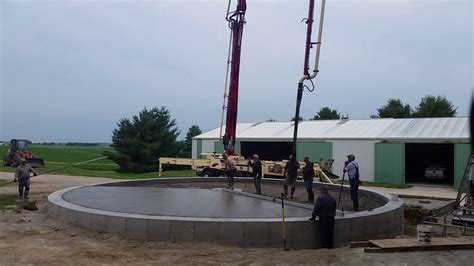 Pouring Concrete For A Grain Bin Timelapse Youtube