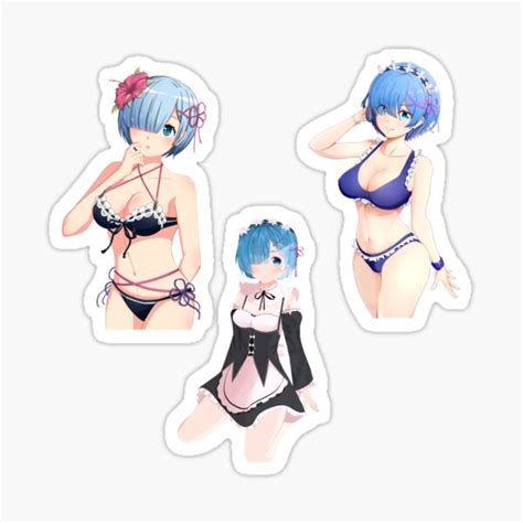 Re Zero Rem Bikini Stickers Redbubble